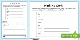 Mark My Work! Common Exception Words Version 2,cew