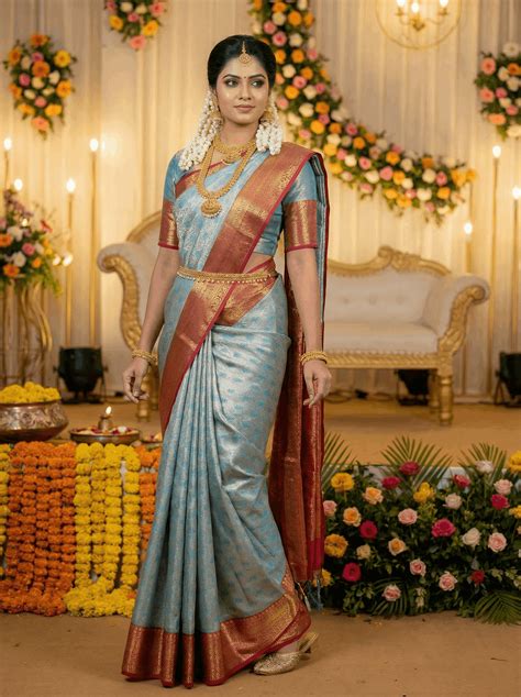 MIMOSA Women's Woven Design Kanjivaram Style Art Silk Saree with Blous ...