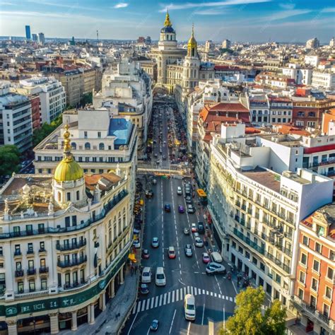Premium Photo | Panoramic view of Gran Via Madrid Spain Panoramic ...