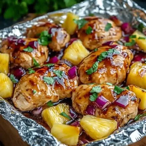 Teriyaki Chicken and Pineapple Foil Packets : A Flavorful and Easy ...