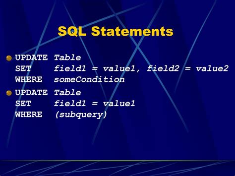 Image result for SQL Statements Values
