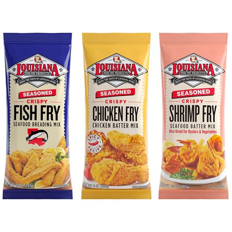 Buy Louisiana Fish Fry Products Seasoned Fry Mix 3 Flavor 6 Package ...