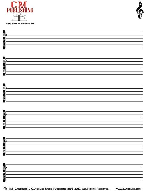 Guitar Blank Tab Sheets Free Printable
