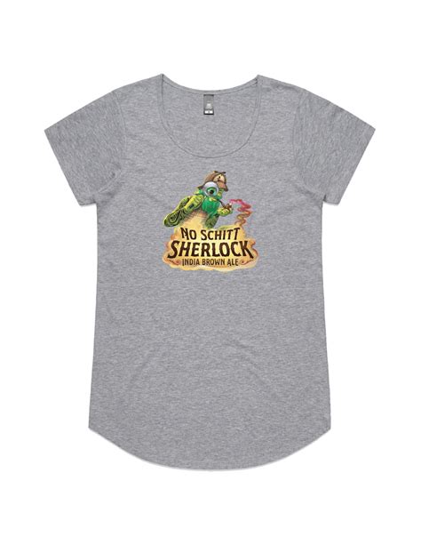 Bach Brewing Womens Short Sleeve T-shirt - No Schitt Sherlock (front g