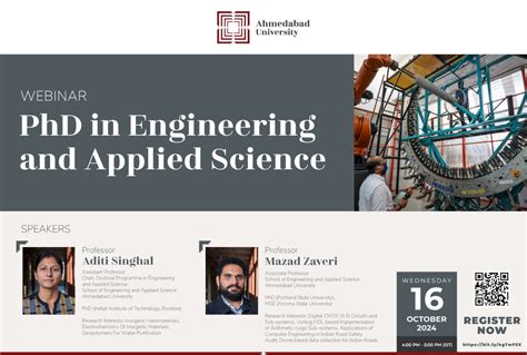 PhD in Engineering and Applied Sciences Webinar | Ahmedabad University