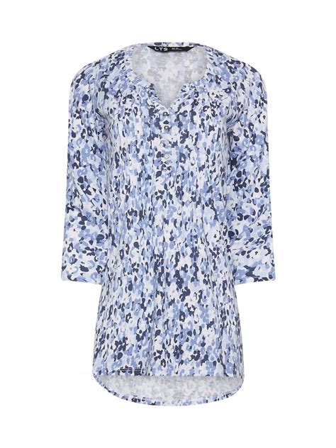 Buy Long Tall Sally Blue Pintuck Henley 100% Cotton Tops 2 Pack from ...