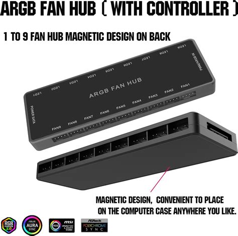 JAZZCOOLING 9 Port ARGB PWM Fan Hub with Controller and SATA India | Ubuy
