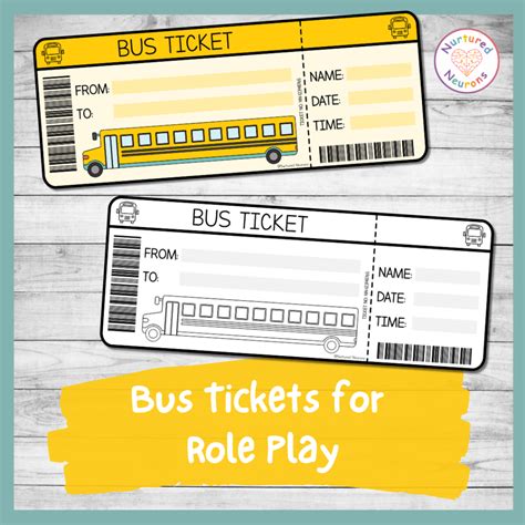 Printable Bus Ticket Templates - Transport Dramatic Play Resource ...