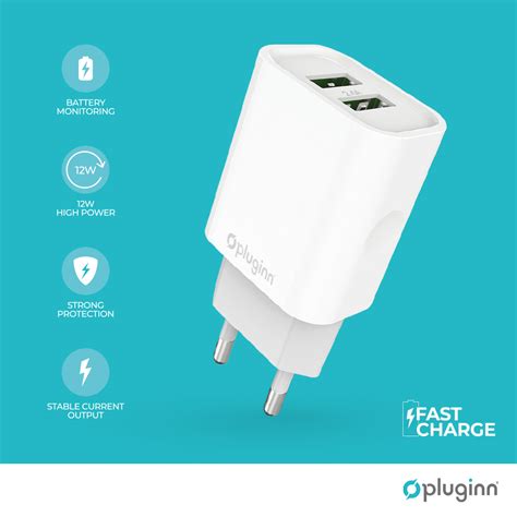 Kucni punjac Pluginn PL-D47, 5V, 2.4A, 12W 2xUSB sa micro USB kablom ...