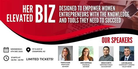 HER ELEVATED BIZ, Valley Bank, Cranford, 4 December 2024 | AllEvents