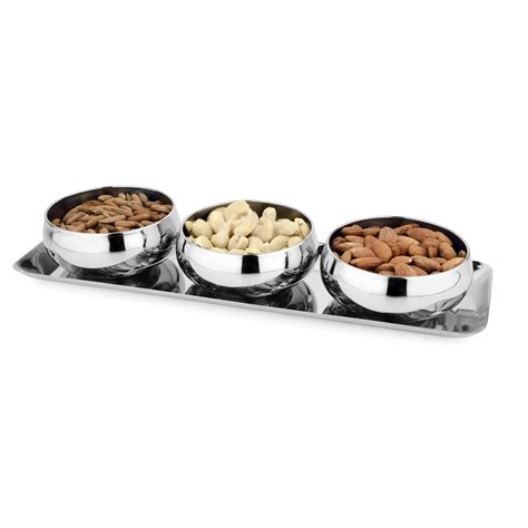 Buy Steelcraft Premium Stainless Steel Flora Bowl 4 Pcs Set with Tray ...
