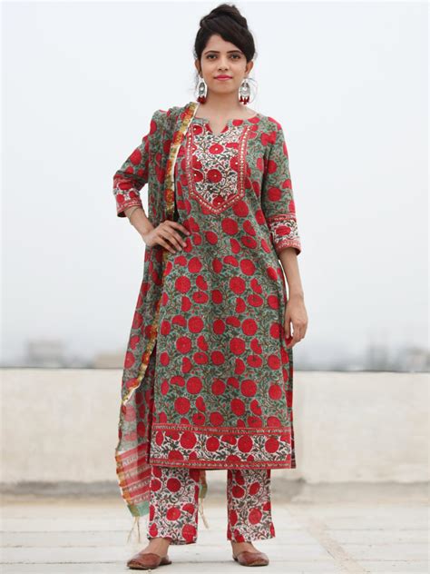 Rozana Amara - Set of Kurta Pants & Dupatta - KS131A2477D – InduBindu