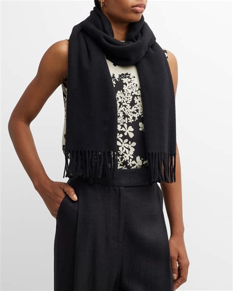 Toteme Monogram Wool-Cashmere Scarf | Neiman Marcus