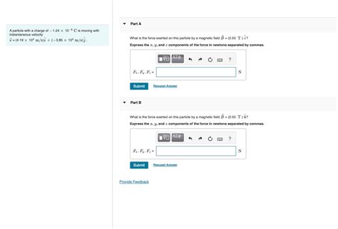 Solved A particle with a charge of −1.24times 10−8C is | Chegg.com