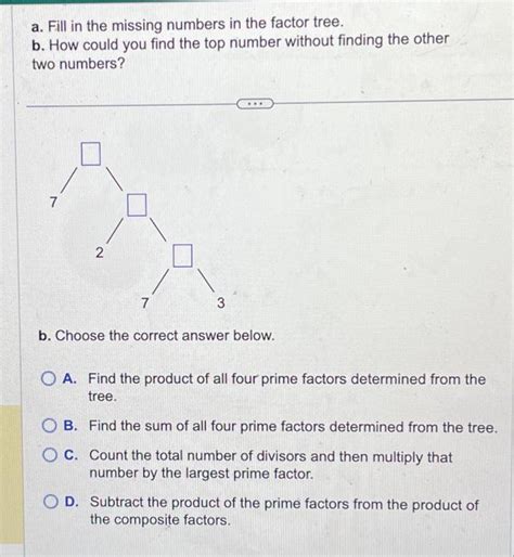 Image result for How Find Missing Numbers in Factor Tree