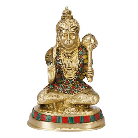 Buy TAPAS HOMES Brass 8 Inches Lord Bahubali Hanuman Idol Bajrang Bali ...