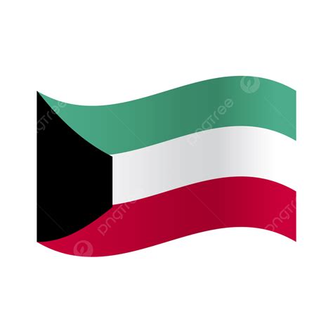 Kuwait Flag Clipart PNG Images, Kuwait National Flag Waves, Kuwait, Country, National PNG Image ...