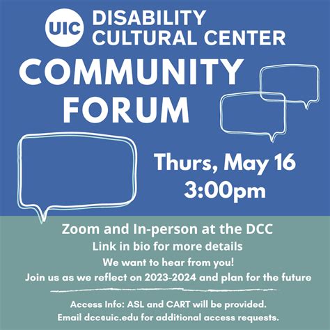 DCC Community Forum 2024 | Disability Cultural Center | University of Illinois Chicago