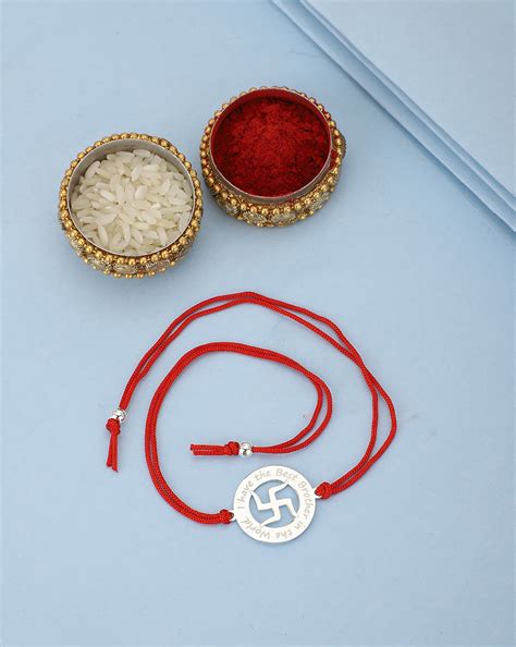 Carlton London Men Silver-Toned Red Typography Engraved 925 Sterling S ...