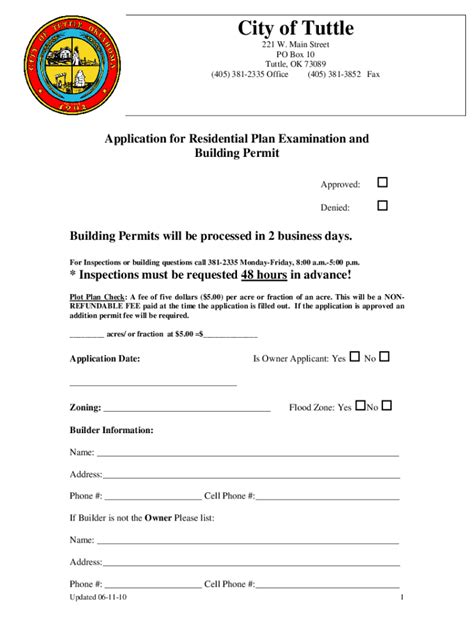 Fillable Online Application-Building Permit-Residential -check boxes ...