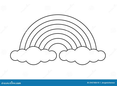 Rainbow With Clouds Coloring Page Coloring Book Rainbow And Cloud