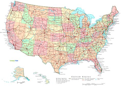 Explore the United States 🌄 🗽 Detailed Map with Cities and States