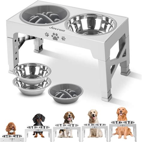 Pet Supplies : Elevated Dog Bowls Slow Feeder - 5 Height Adjustable ...