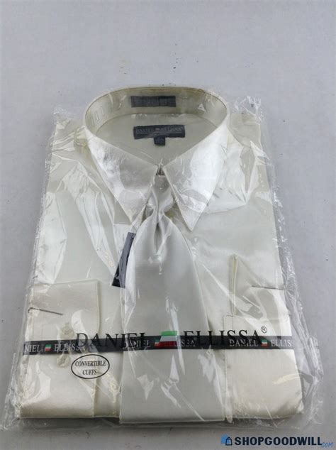 Daniel Ellissa Men's Ivory Dress Shirt Size 16 1/2 36-37 Nwt ...