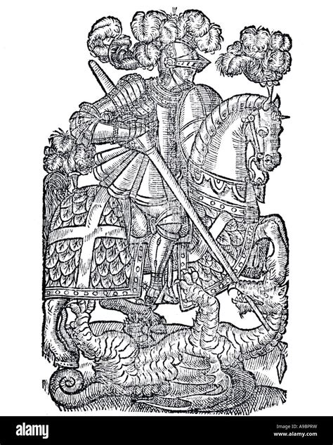 FAERIE QUEENE - woodcut from the 1590 edition of the epic poem by Edmund Spenser Stock Photo - Alamy