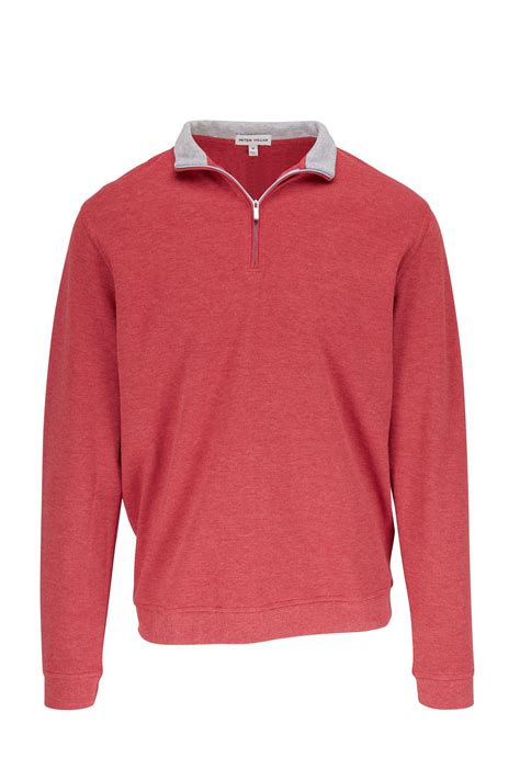 Peter Millar - Crown Cape Red Quarter Zip Pullover