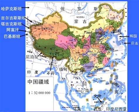 中国陆上邻国地图,中国周边国家地图高清,中国地图邻国分布图_大山谷图库