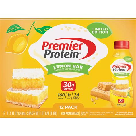 Premier Protein 30g Protein Shakes 12 pk Bottles - Lemon Bar - Shop ...