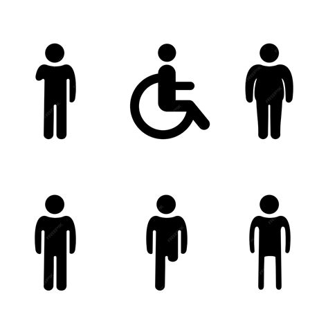 Disabled people set inclusion and diversity concept line icon of ...