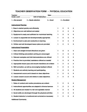 Faculty Observation Form - Fill Online, Printable, Fillable, Blank ...