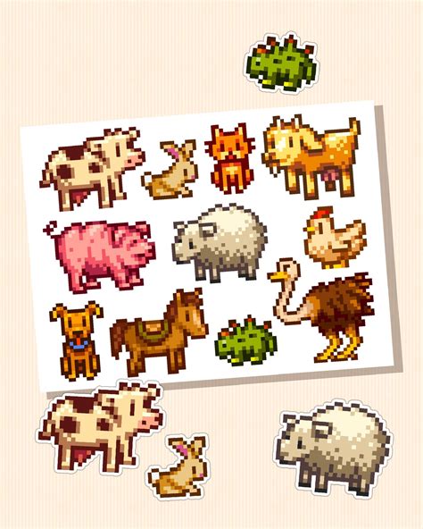 Stardew Valley Farm Animals Sticker Sheet: Waterproof Vinyl Decals - Etsy