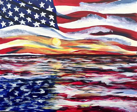 American Flag Oil Painting