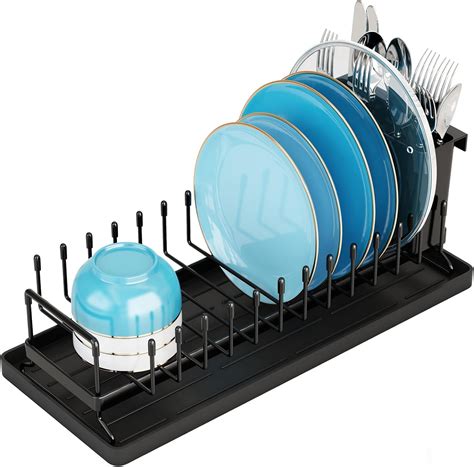ANTOPY Small Dish Drainer - Compact Dish Drying Rack for Kitchen ...