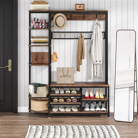 Tribesigns Entryway Hall Tree with Shoe Bench, 3 in 1 Coat Rack with ...