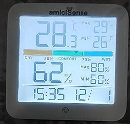 amiciSense Digital Hygrometer Thermometer, AS-55 Temperature and ...