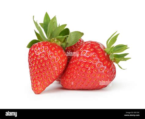 whole strawberries berry isolated on white background Stock Photo - Alamy
