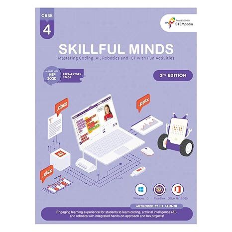 SKILLFUL MINDS CBSE AI, Coding, Robotics Class 4 Computer Book with ICT ...