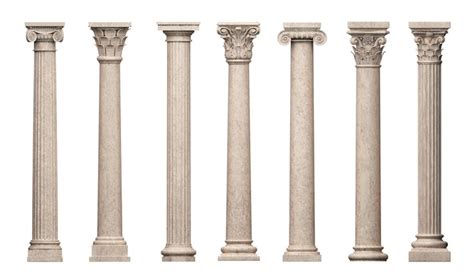 Premium Photo | Set of vintage classic marble columns pillars