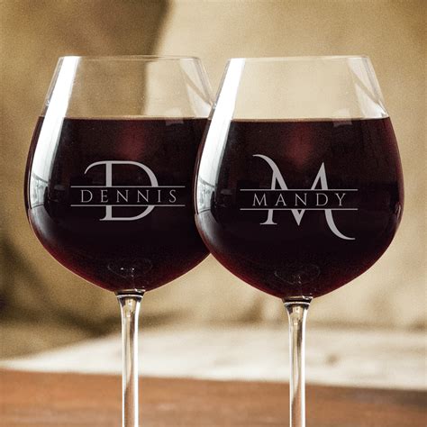 Personalized Name and Initial Engraved Wine Glass - Designs by MyUtopia ...