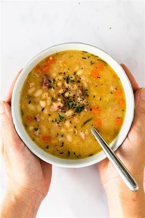 Old fashioned ham and bean soup made on your stovetop. This easy to ...