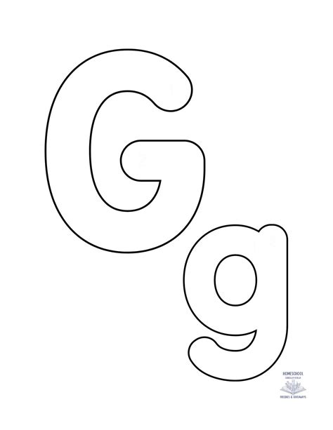 Bubble Letter Gg - Easy and Free Printable Set - Homeschool Freebies and Giveaways