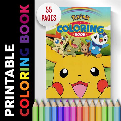 Pokemon Coloring Book 55 Pages Coloring Pages Printable - Etsy