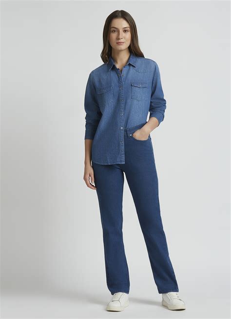 Mary Blue High Waist Straight Jeans | Pepe Jeans India