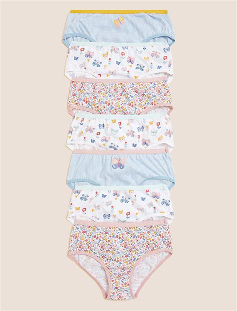 Buy 7pk Pure Cotton Butterfly Knickers at Marks & Spencer