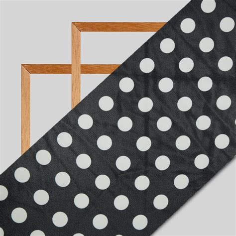 Black And White Polka Dot Digital Print Georgette Fabric – Fabcurate