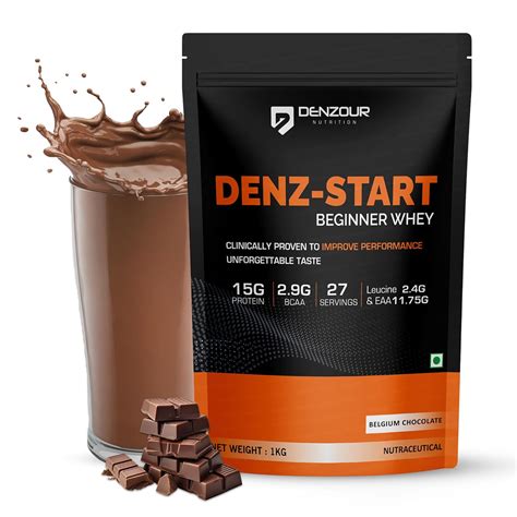 DENZOUR NUTRITION Denz-Start Beginner's Whey Protein Powder, Faster ...